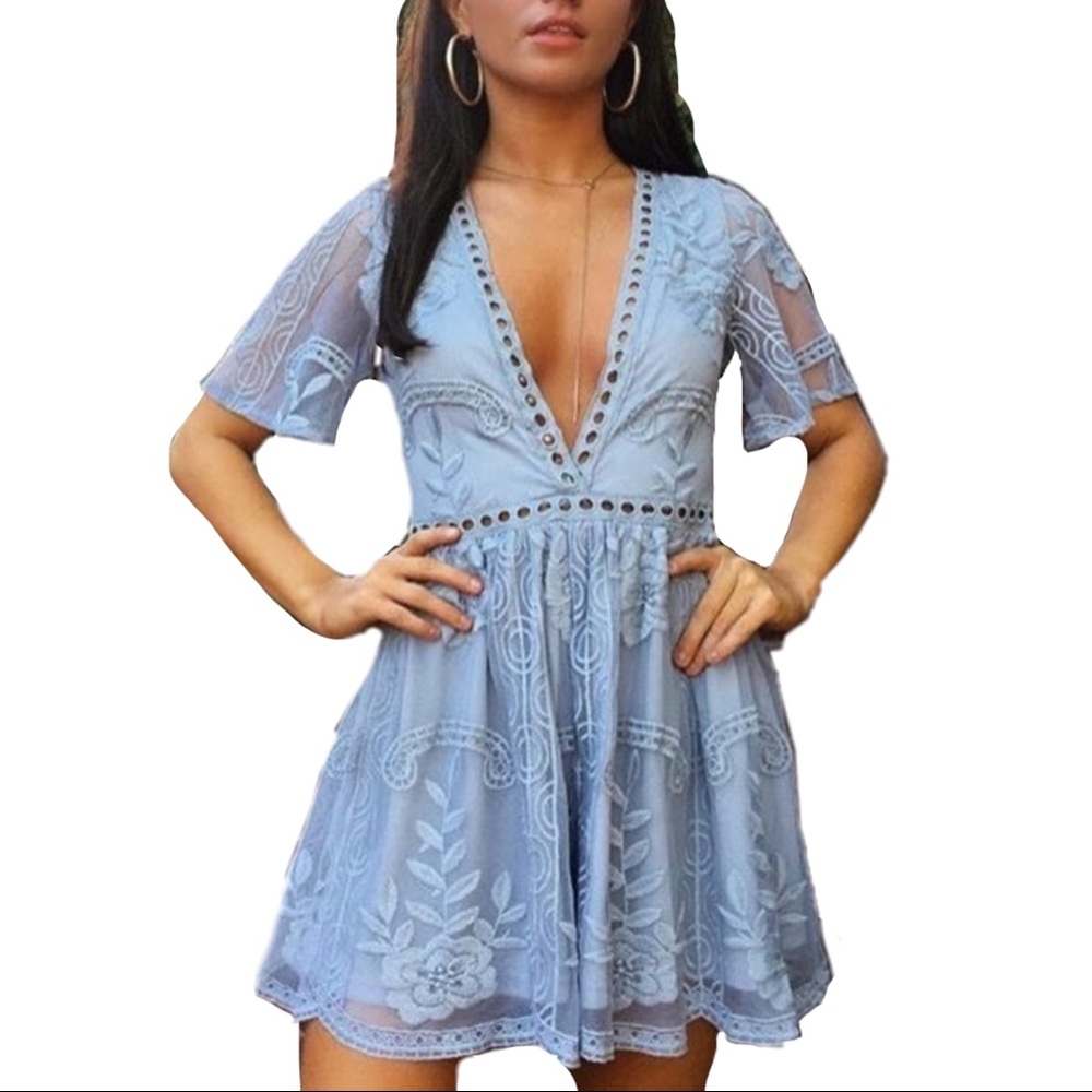 Honey Punch Deep V Romper